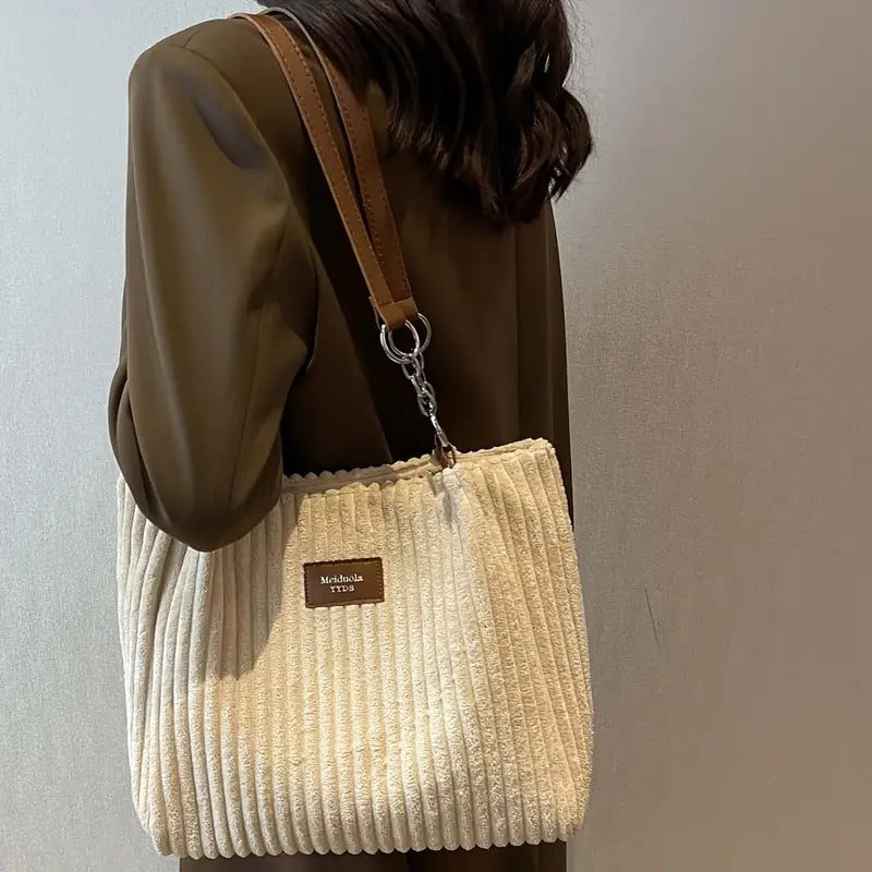 Sac fourre-tout en corduroy en coton