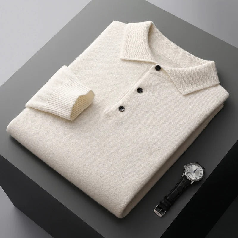 Ariello™ Maglione Polo in Cashmere per Uomo