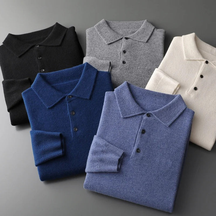 Ariello™ Maglione Polo in Cashmere per Uomo